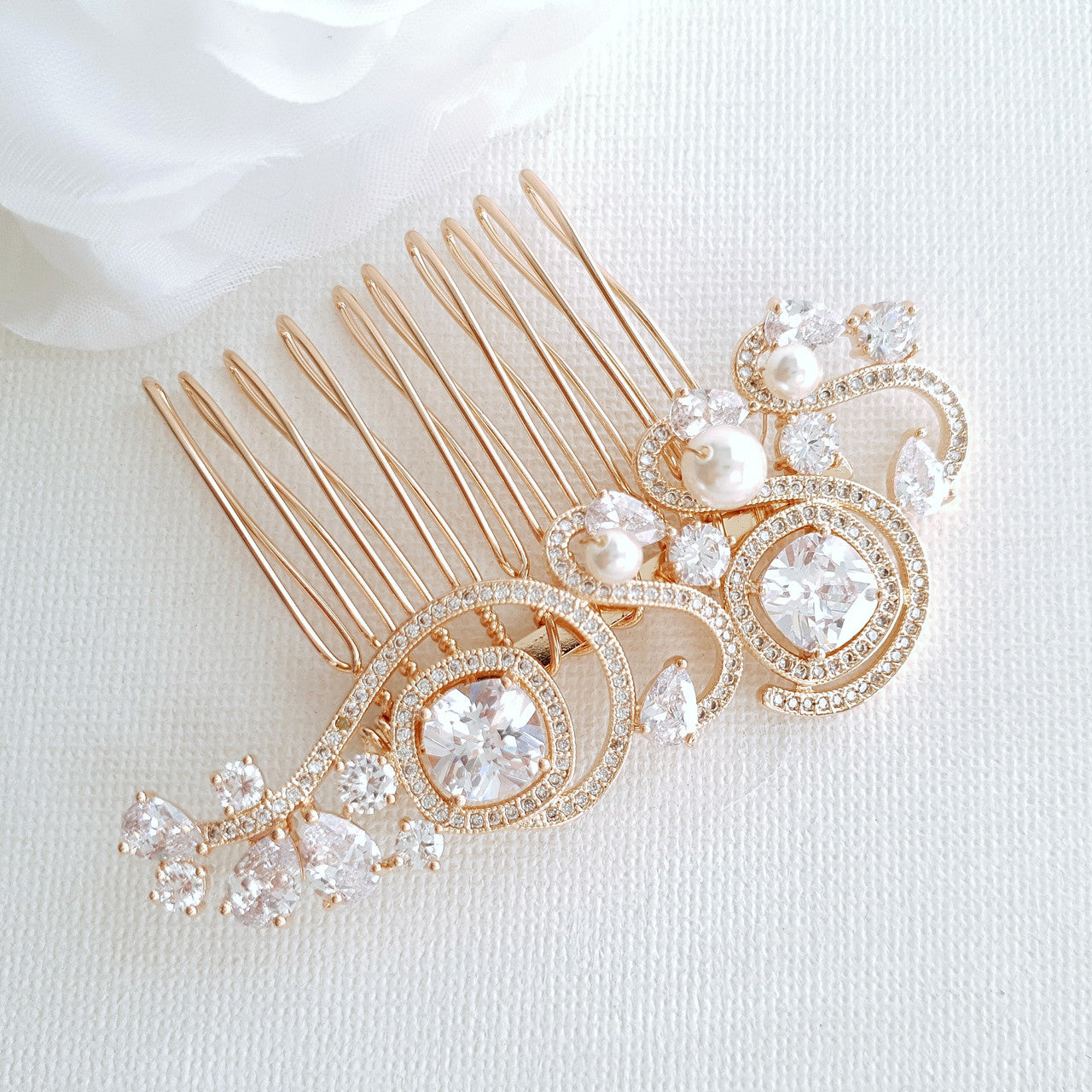 Small Bridal Hair Comb for Veil-Casey