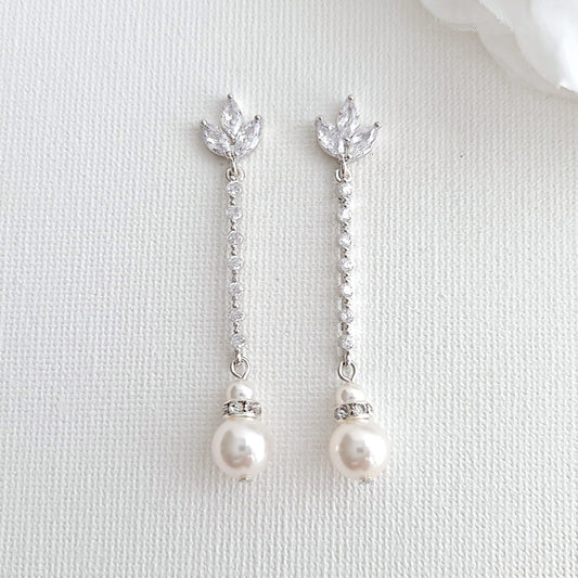 Pearl Drop Gold Earrings- Jodi