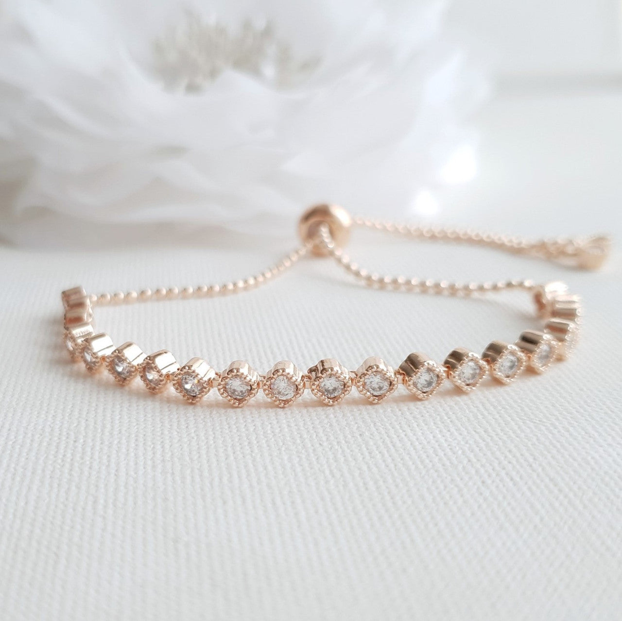 Delicate Gold Bracelet for Weddings-Celia