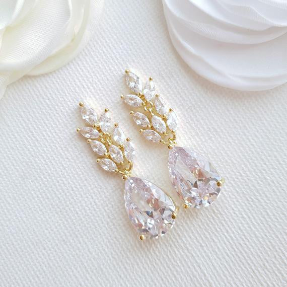 Gold Leaf Earrings-Willow