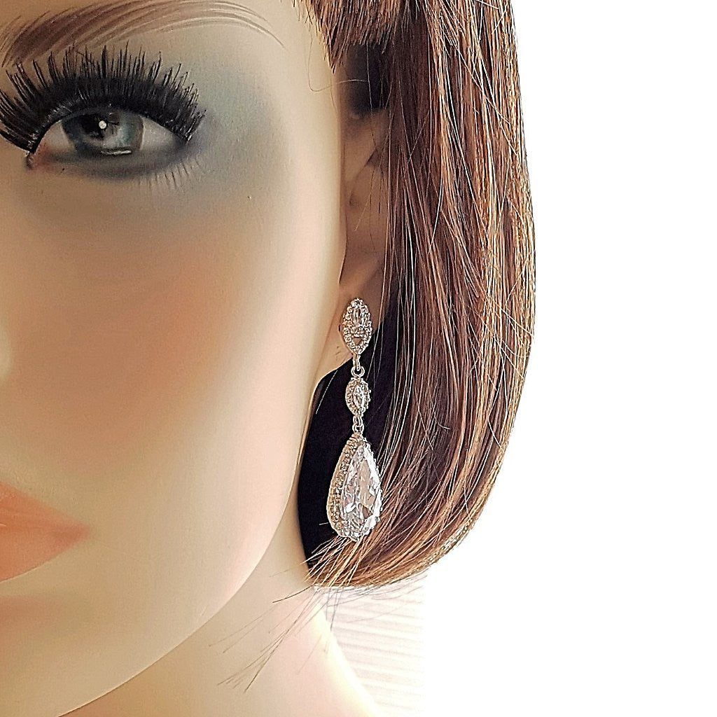 Teardrop Bridal Earrings- Karina