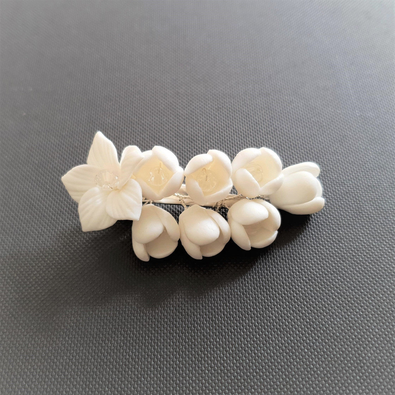 White Flower Wedding Hair  Clip-Lilac