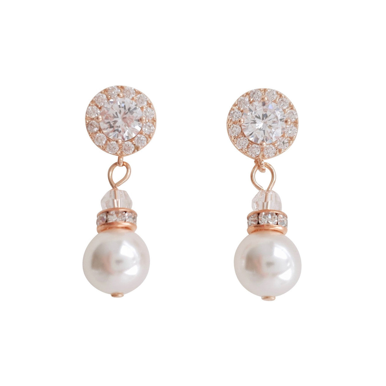 Simple Gold Pearl Earrings- Bronte