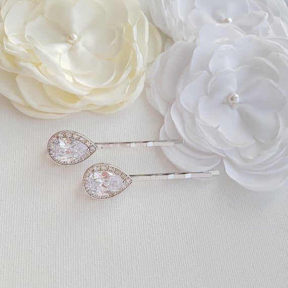 Bridal Hair Pins Rose Gold- Evelyn