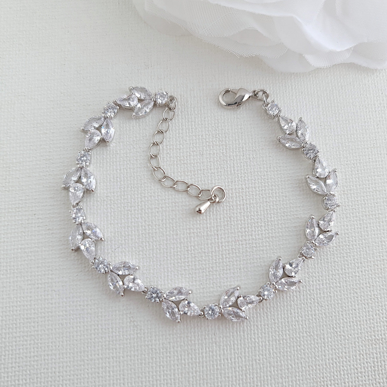 Jewellery Set for Brides in Rose Gold and Cubic Zirconia-Anya