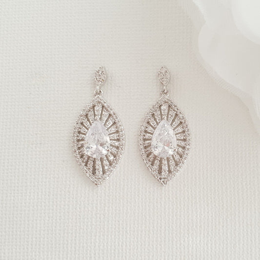 Rose Gold Short Drop Earrings-Zoey
