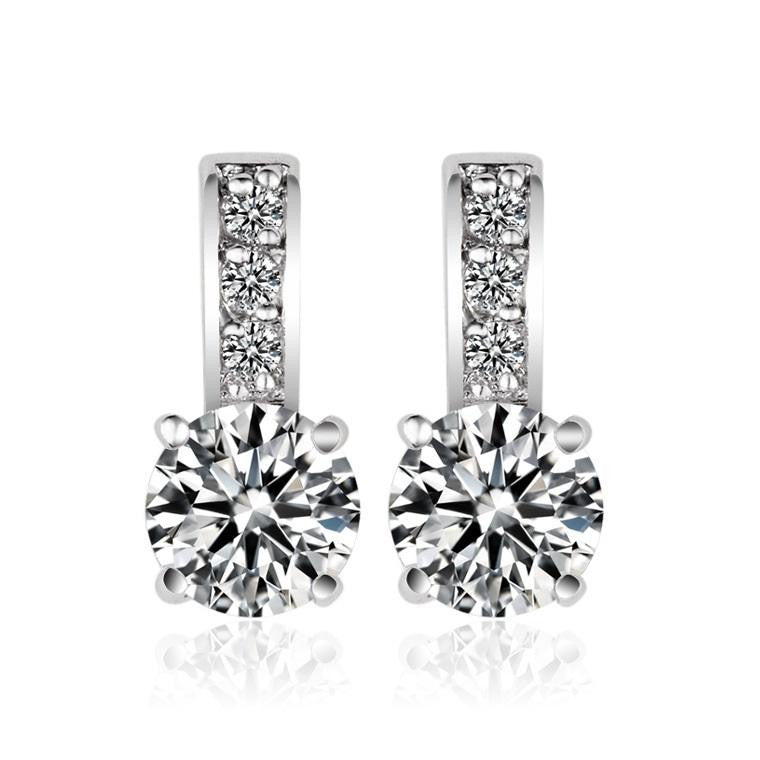 Small Stud Drop Earring In Cubic Zirconia