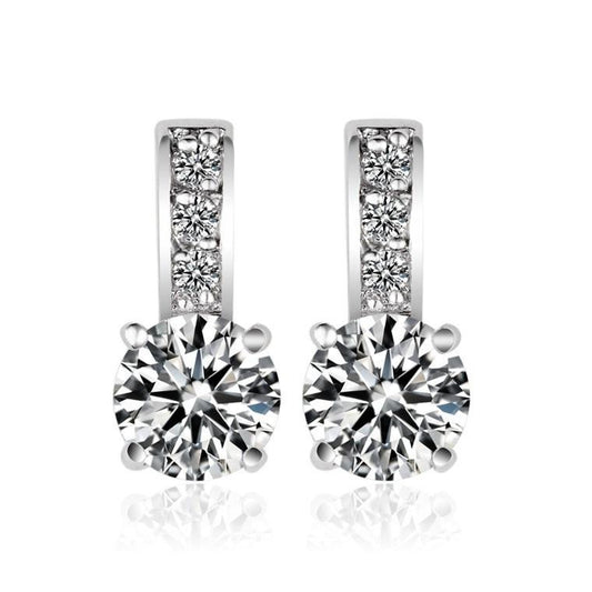 Small Stud Drop Earring In Cubic Zirconia