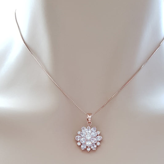 Rose Gold Flower Pendant-Floret