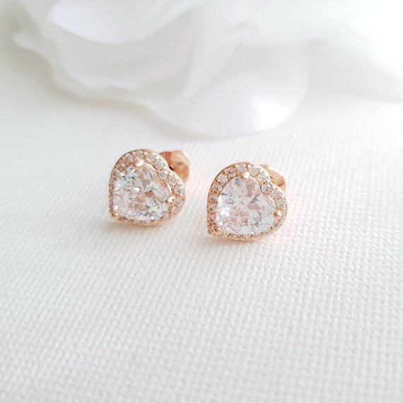 Heart Stud Earrings & Pendants-Diana