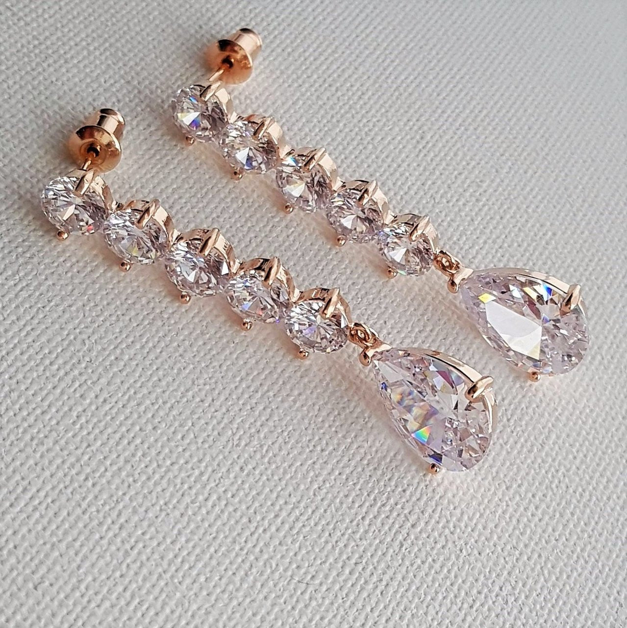 Crystal Drop Earrings-Megan