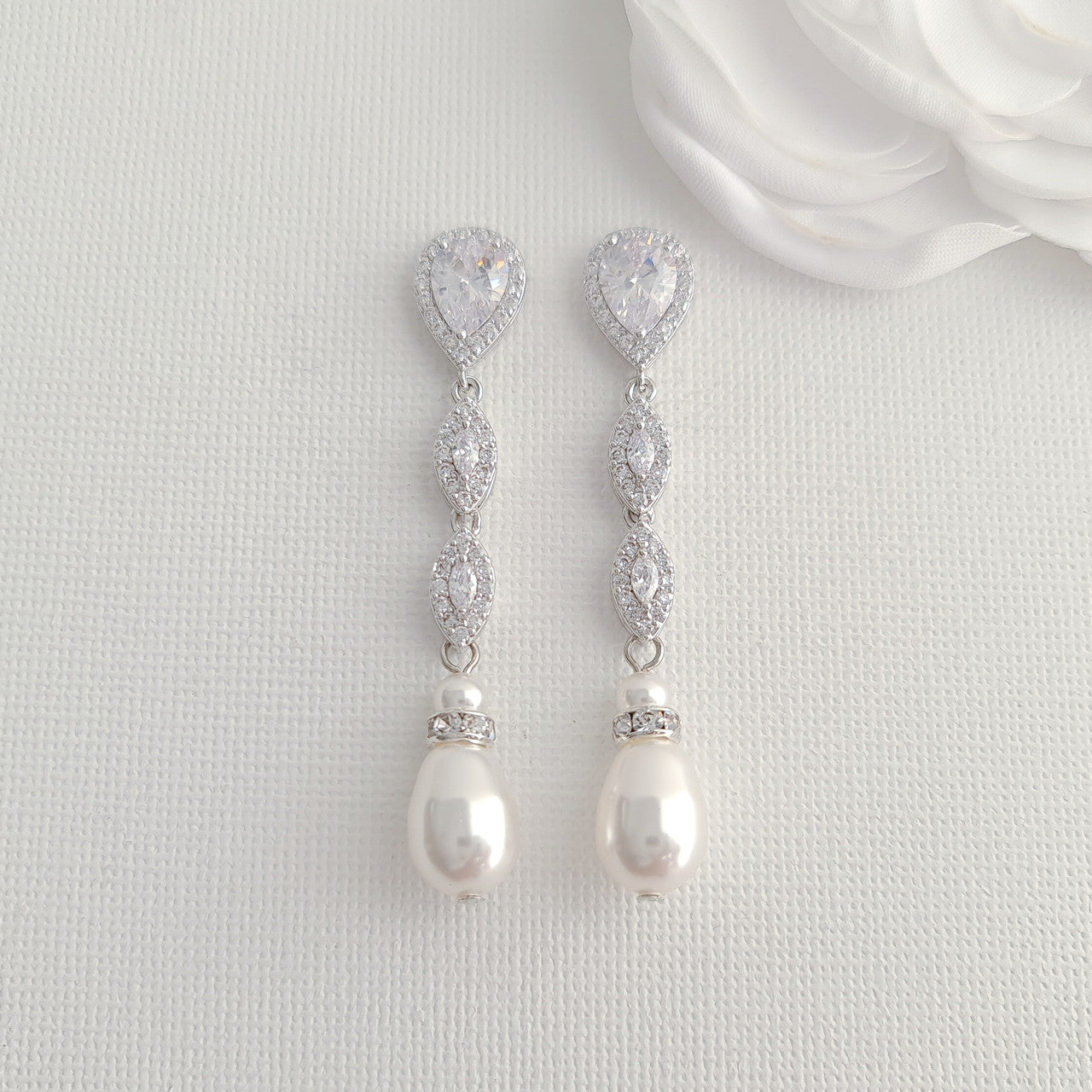 Gold and Pearl Jewellery Set for Wedding-Abby