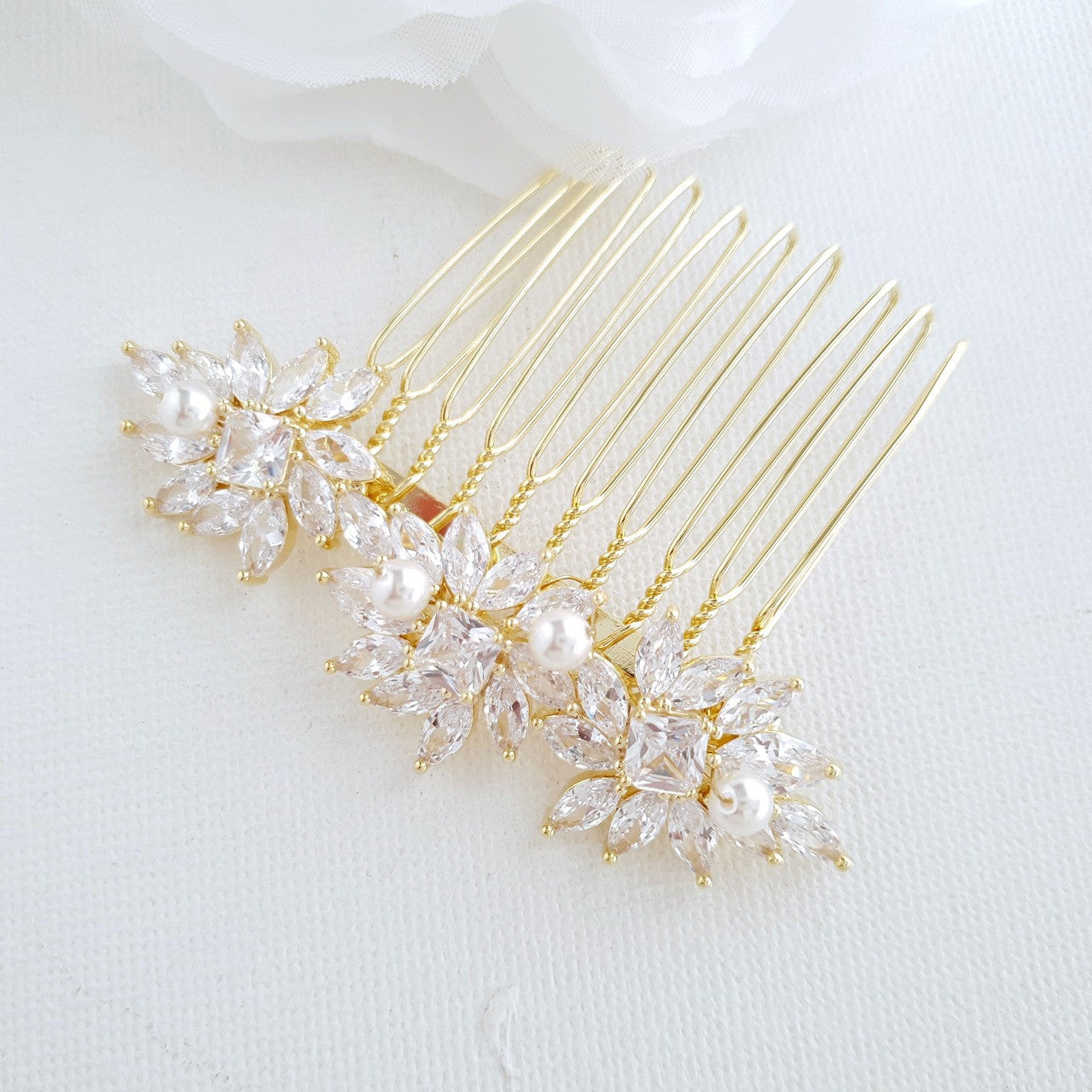 Rose Gold Hair Combs for Brides- Bridget
