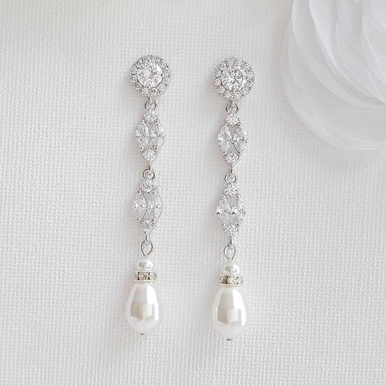 long pearl earrings wedding and Brides- Poetry Designs