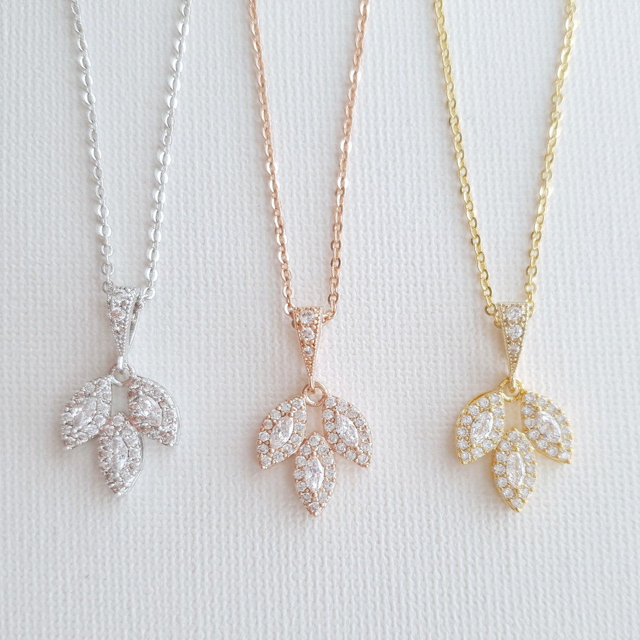 Necklace Set in Silver, Gold, Rose Gold- Poetry Designs