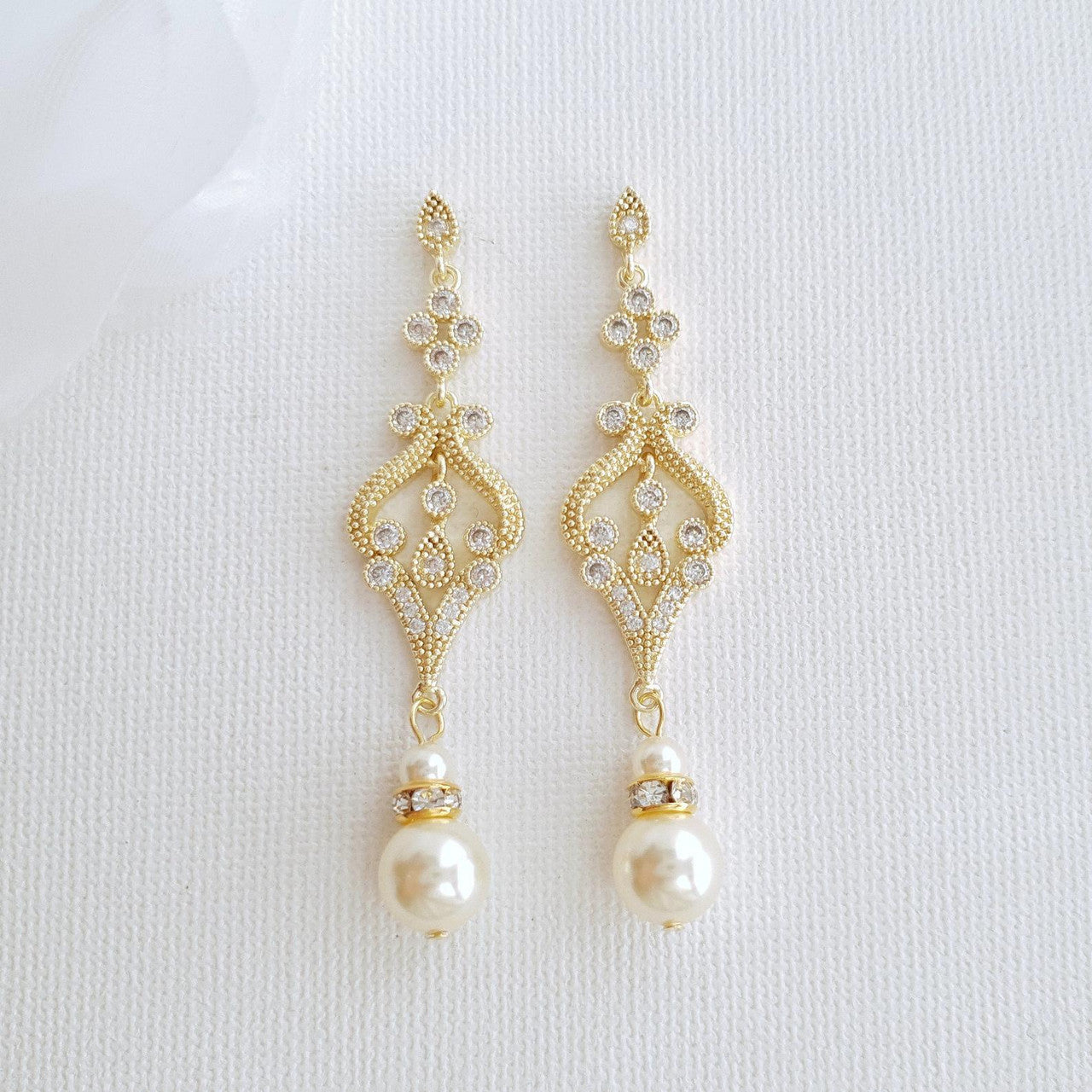 Vintage Wedding Earrings-Elizabeth