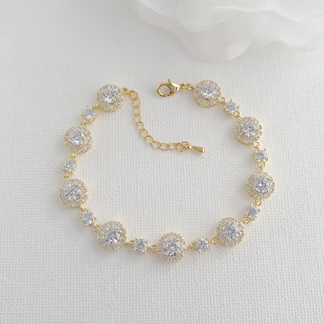 Rose Gold Earrings Bracelet Set for Brides- Reagan