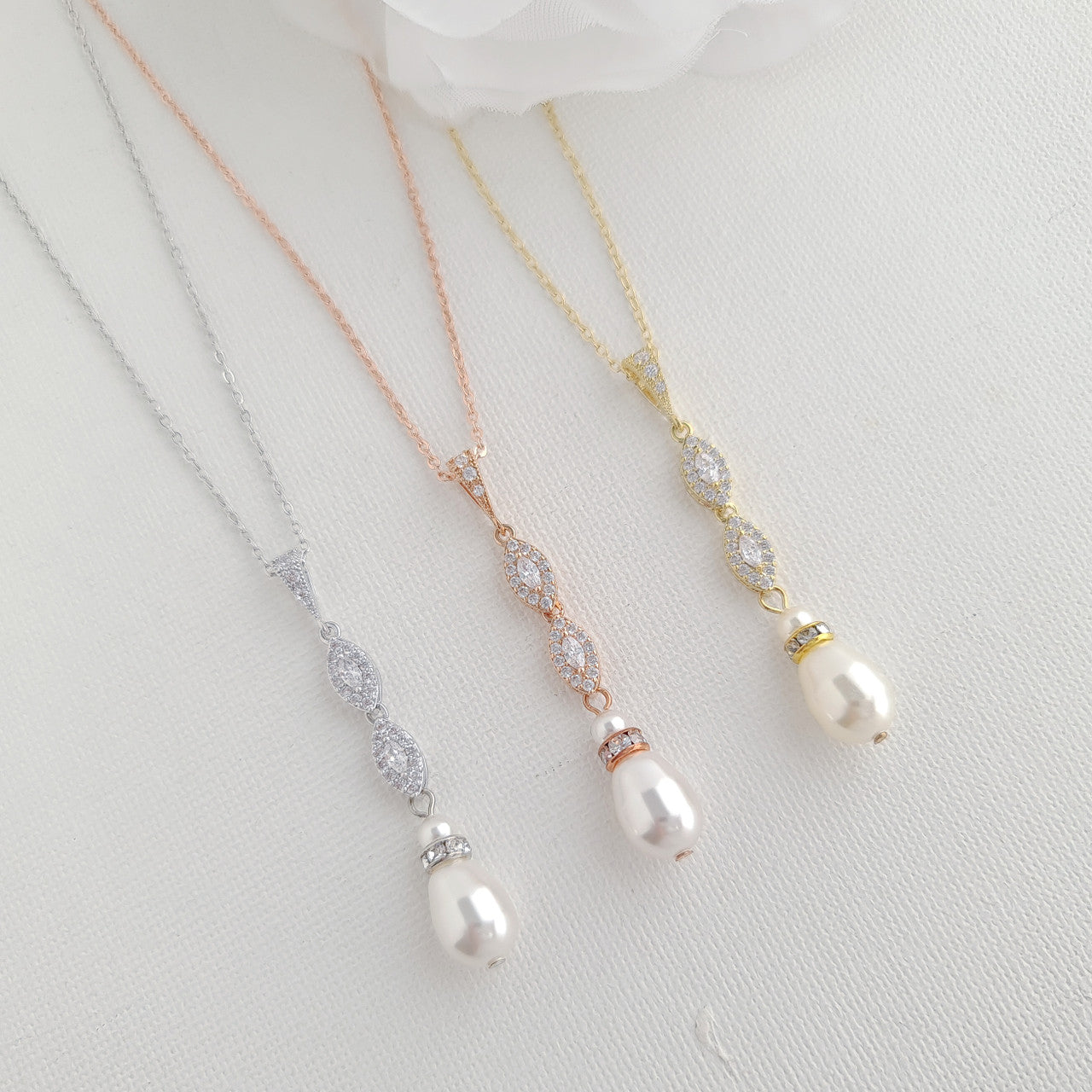 Gold and Pearl Jewellery Set for Wedding-Abby
