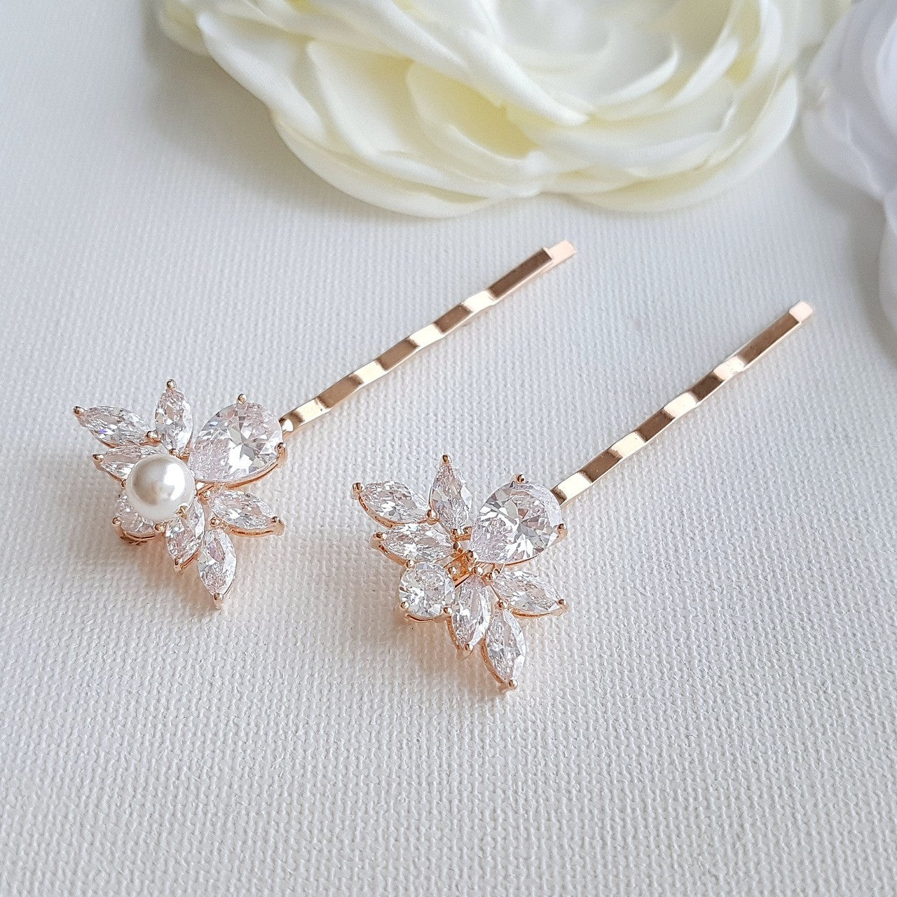 Rose Gold Wedding Hair Pins- Nicole