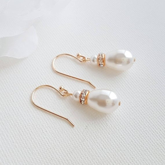 Simple Drop Earrings Rose Gold- June