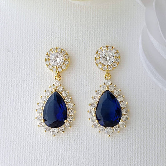 Blue and Gold Earrings Aoi