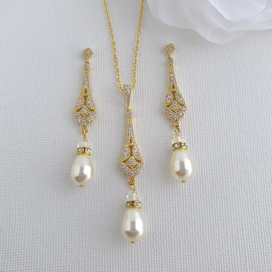 Vintage Inspired Wedding Jewellery Set- Lisa