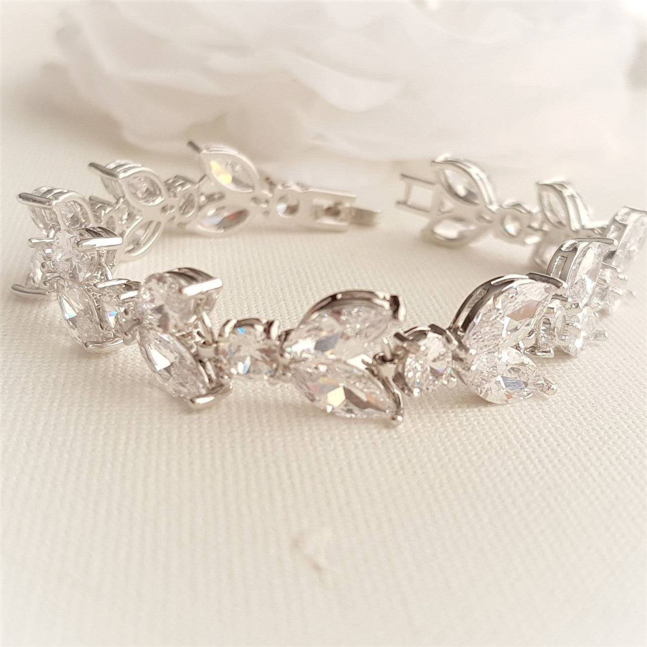 Cubic Zirconia Wedding Day Bracelet- Mia