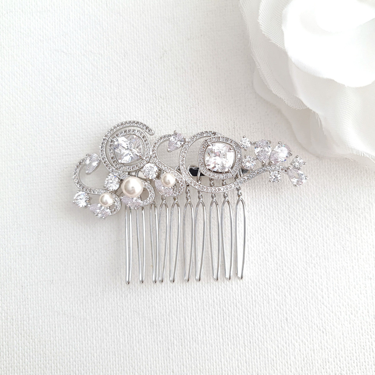 Small Light Gold Colour Wedding Hair Comb- Casey