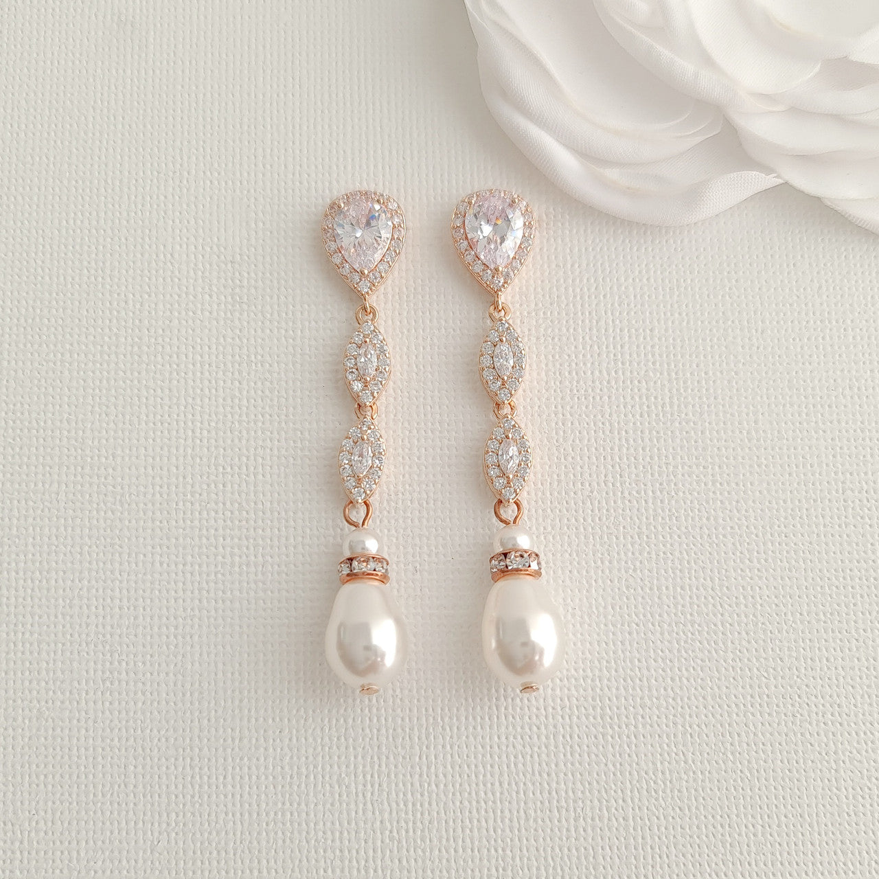 Gold and Pearl Jewellery Set for Wedding-Abby