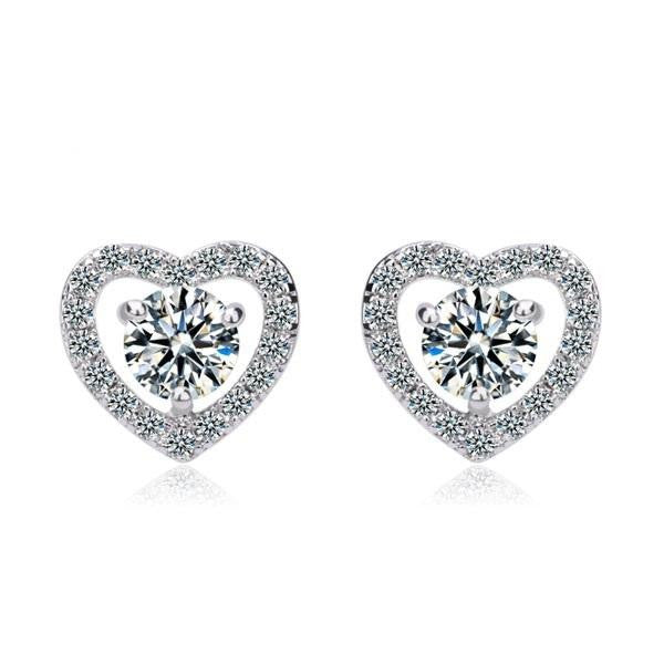 Heart Earring in Cubic Zirconia- Brenda
