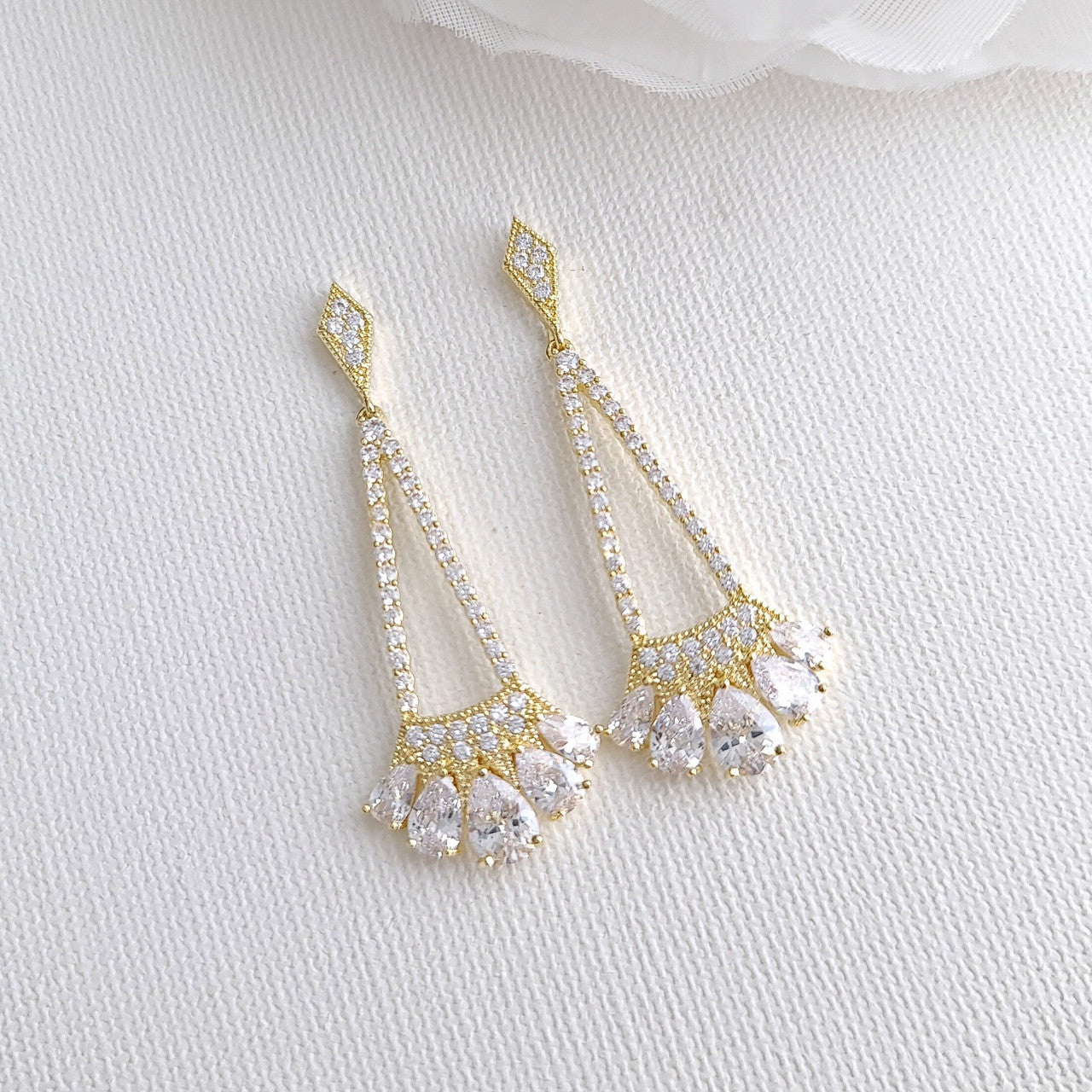 Bridal & Bridesmaids Gold Earrings- Poetry Designs
