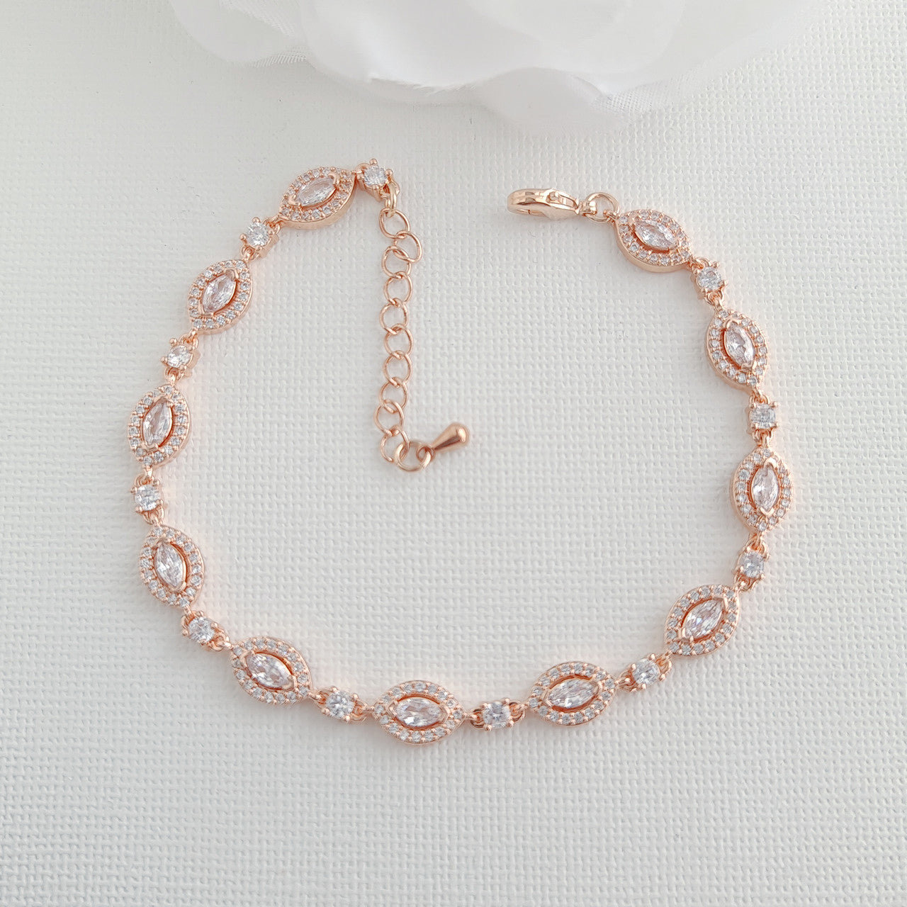 Bridal Jewellery Set With Clip On Earrings Necklace Bracelet- Abby