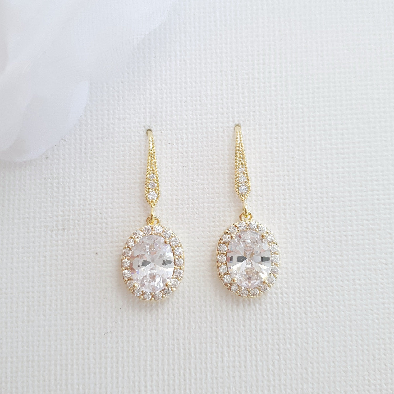 Small Rose Gold Dangle Earring-Emily