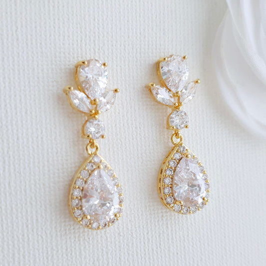 Drop Bridal Earrings Gold-Emma