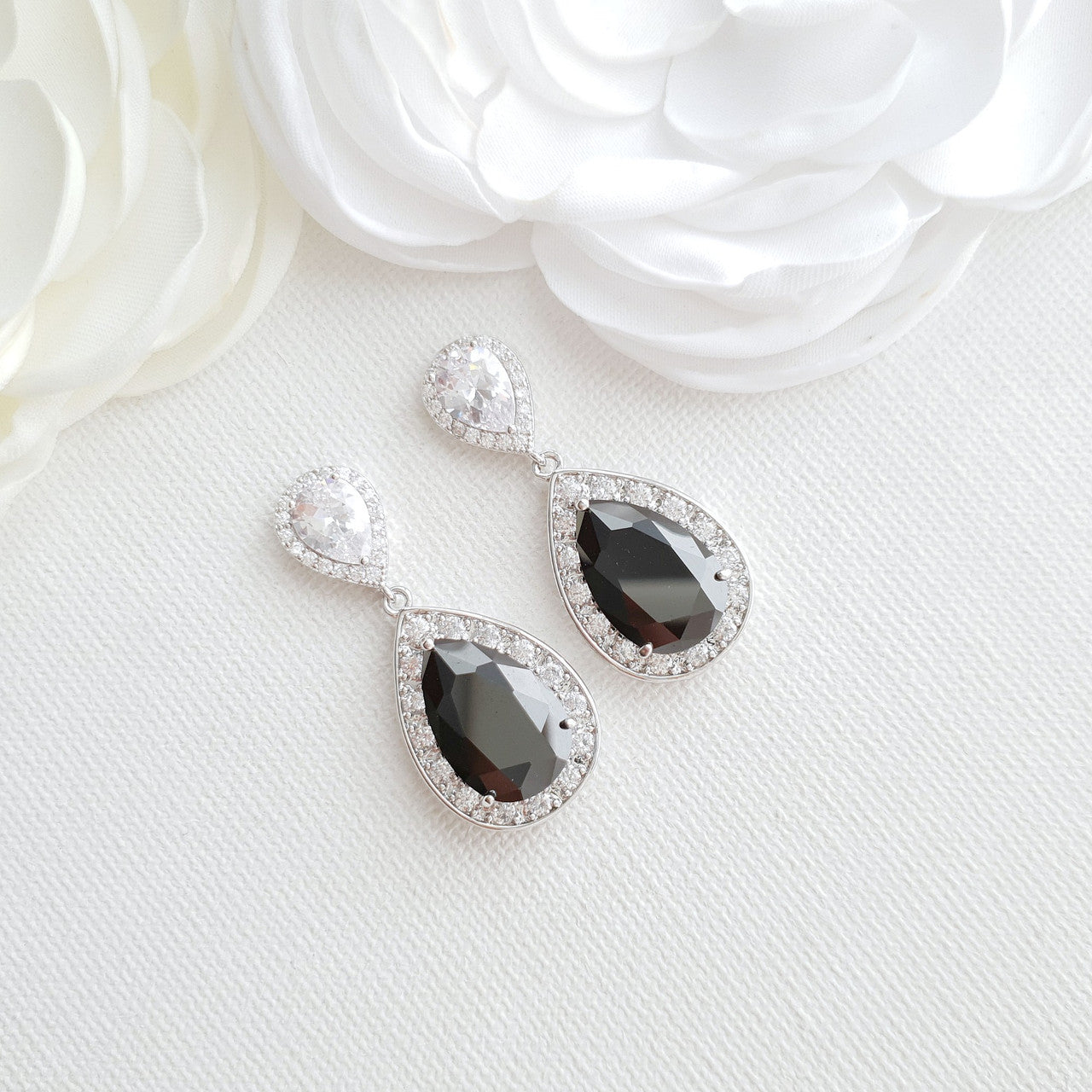 Black Drop Earrings- Zoe