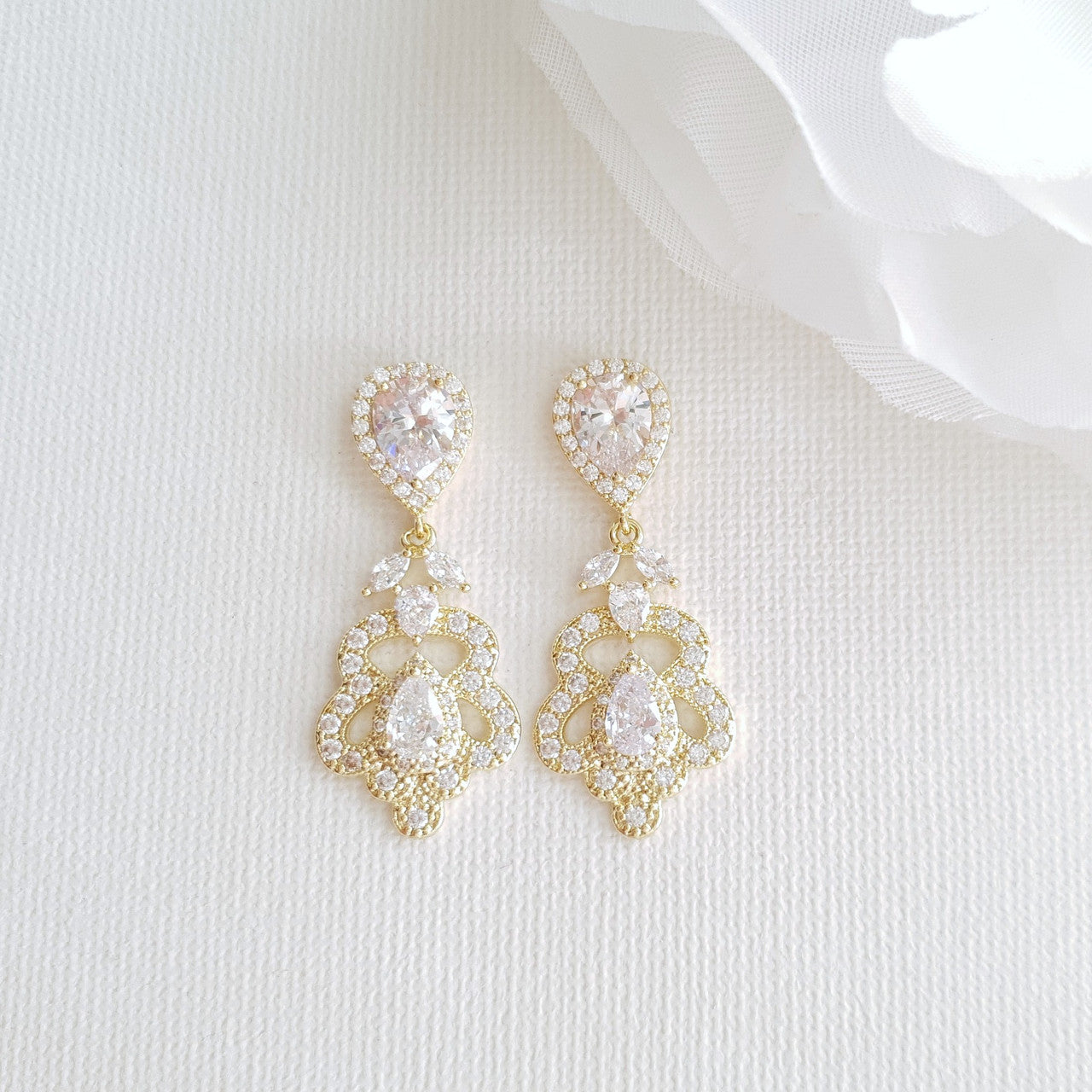 Rose Gold Vintage Earrings for Brides- Norma