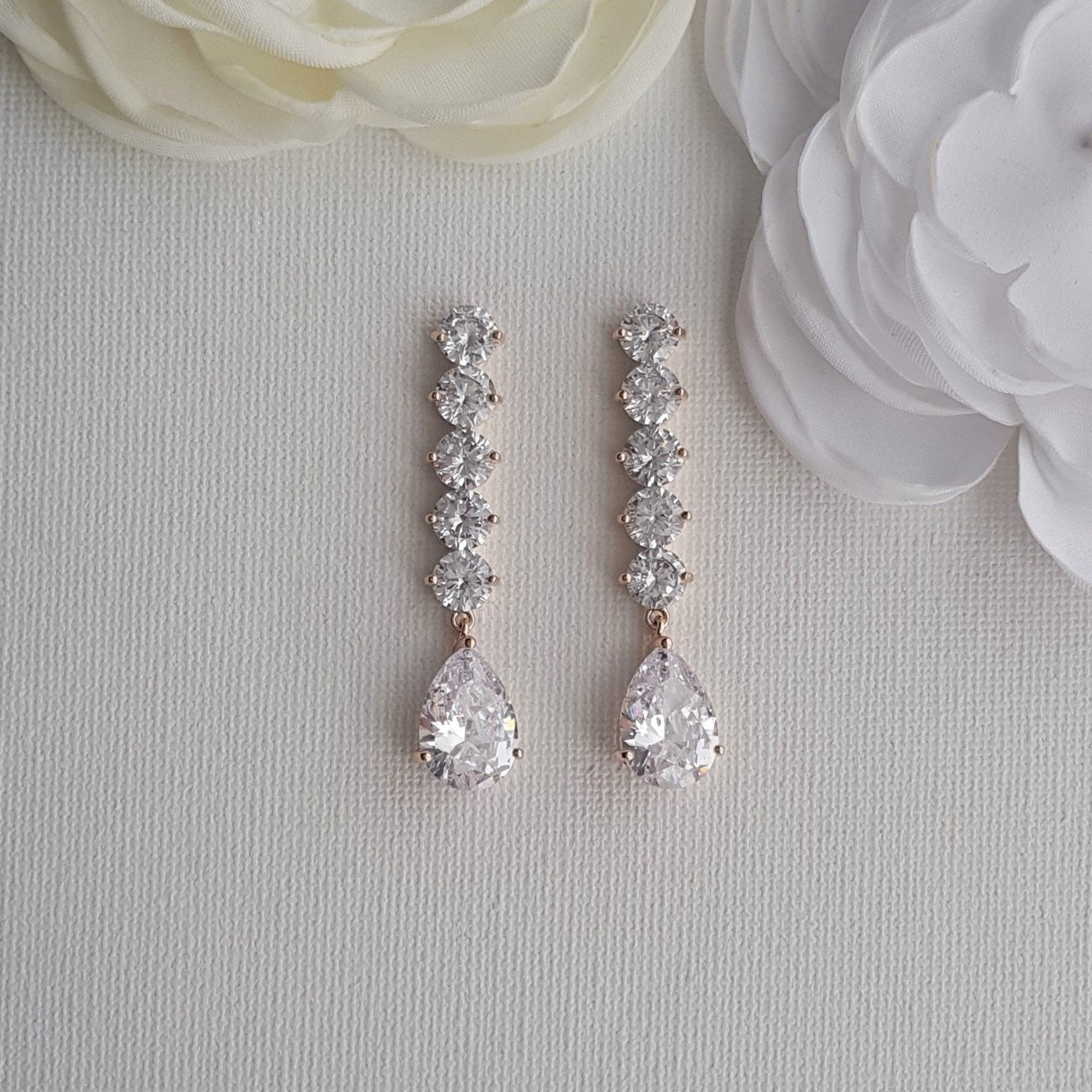 Crystal Drop Earrings-Megan