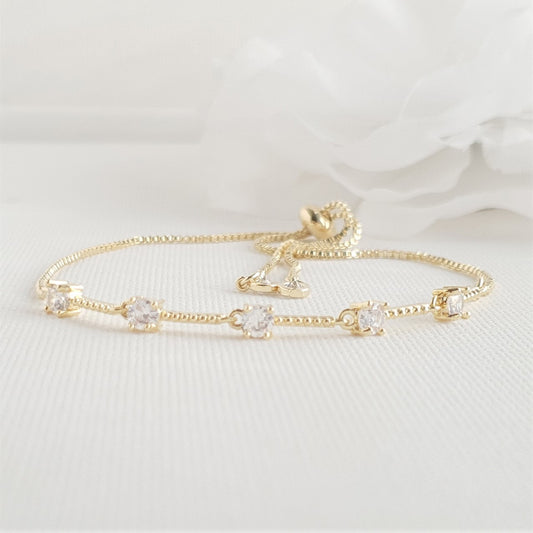 Delicate Bridal Bracelet in Gold for Brides & Bridesmaids- Ginger