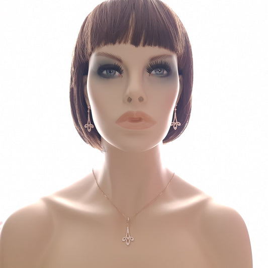 Gold Necklace Set for Wedding with Earrings-Allison